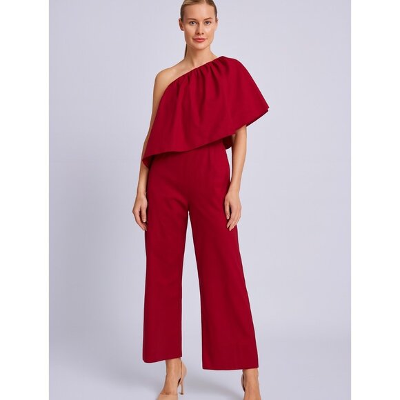 Bimba Y Lola red one shoulder jumpsuit size S - Picture 1 of 7